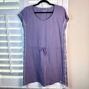 Woolrich Organic Cotton T-Shirt Dress Embroidered Gorpcore Granola Girl Large